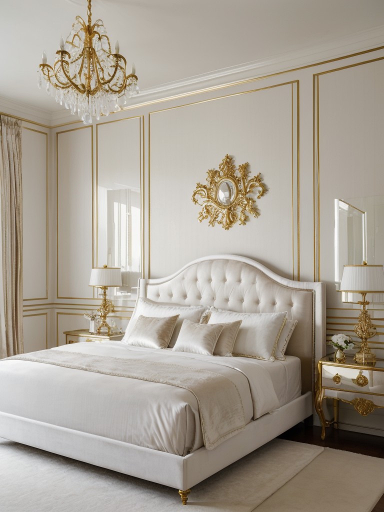 White Bedroom Bliss: Elevate Your Space with Luxe Accents.