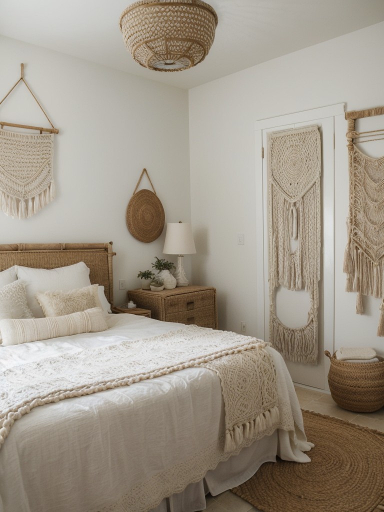 Enchanting Boho Chic Bedroom: Transform Your Space with Textured Accents and Earthy Tones!