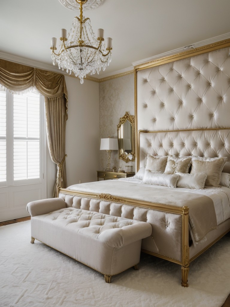 Chic Hollywood Glam Bedroom: Vintage-inspired luxury in your apartment!