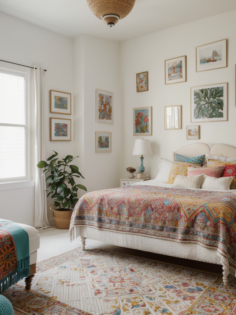 Playful Bohemian Vibes: Bold Patterns and Vibrant Colors for Dreamy Apartment Bedrooms