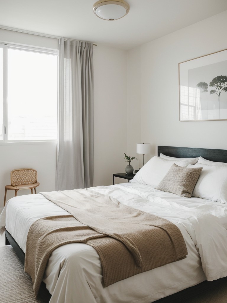 Zen-Like White Bedroom Decor for a Serene Apartment Vibe