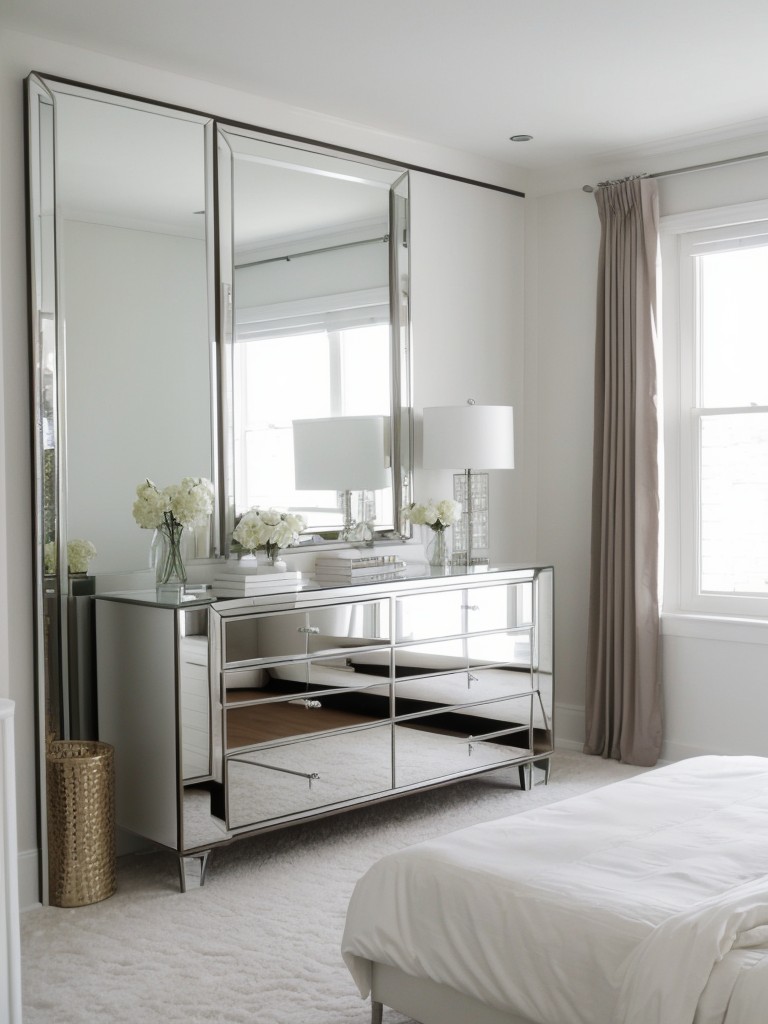 Chic minimalism: Create a glamorous Hollywood-inspired apartment with mirrored furniture! ?