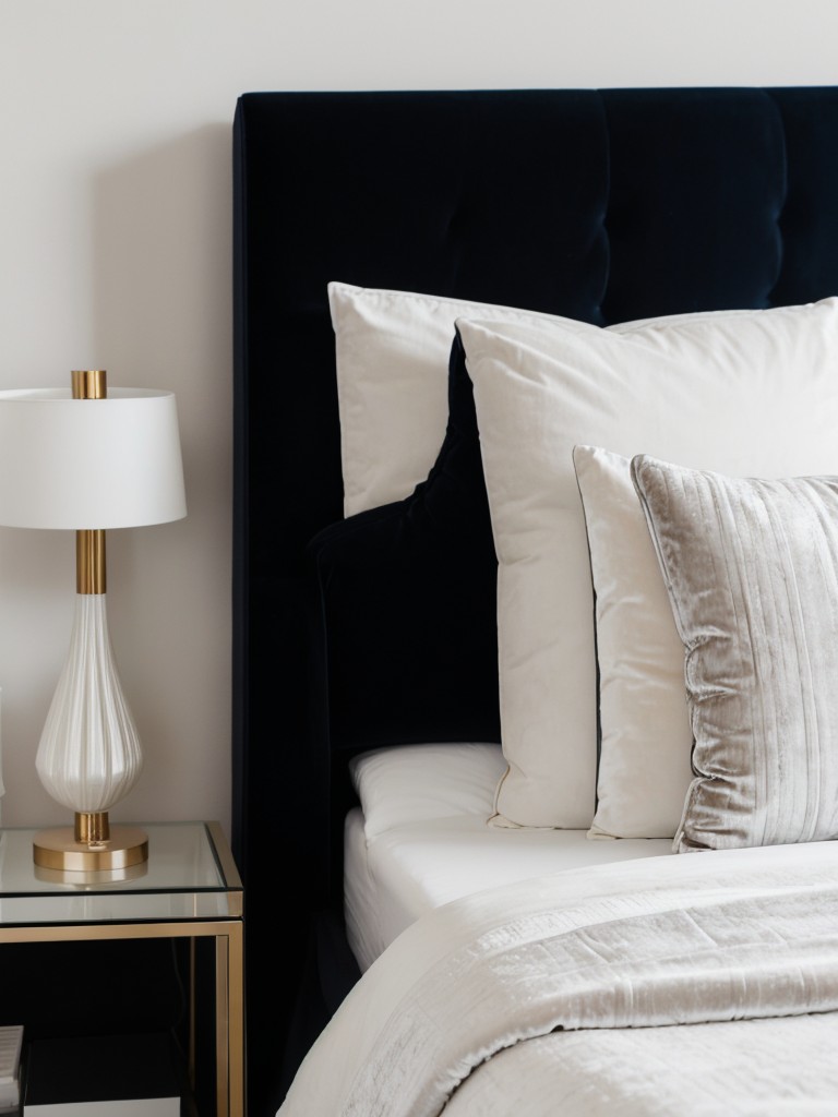 Minimalist White Bedroom with Velvet Accents: Elegant and Luxurious!