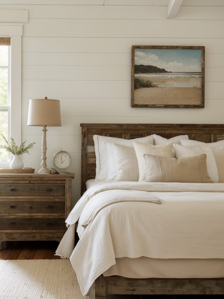 Cozy Coastal Apartment: Embrace Rustic Farmhouse vibes with Reclaimed Wood and Vintage Accessories