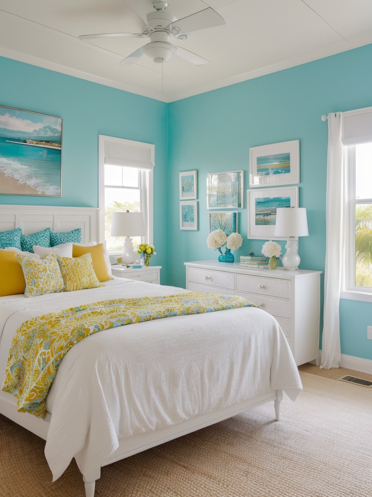 Brighten up your apartment with vibrant coastal bedroom ideas.