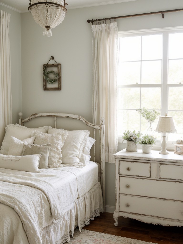 Embrace Shabby Chic Vibes with Vintage-Inspired White Bedroom Decor