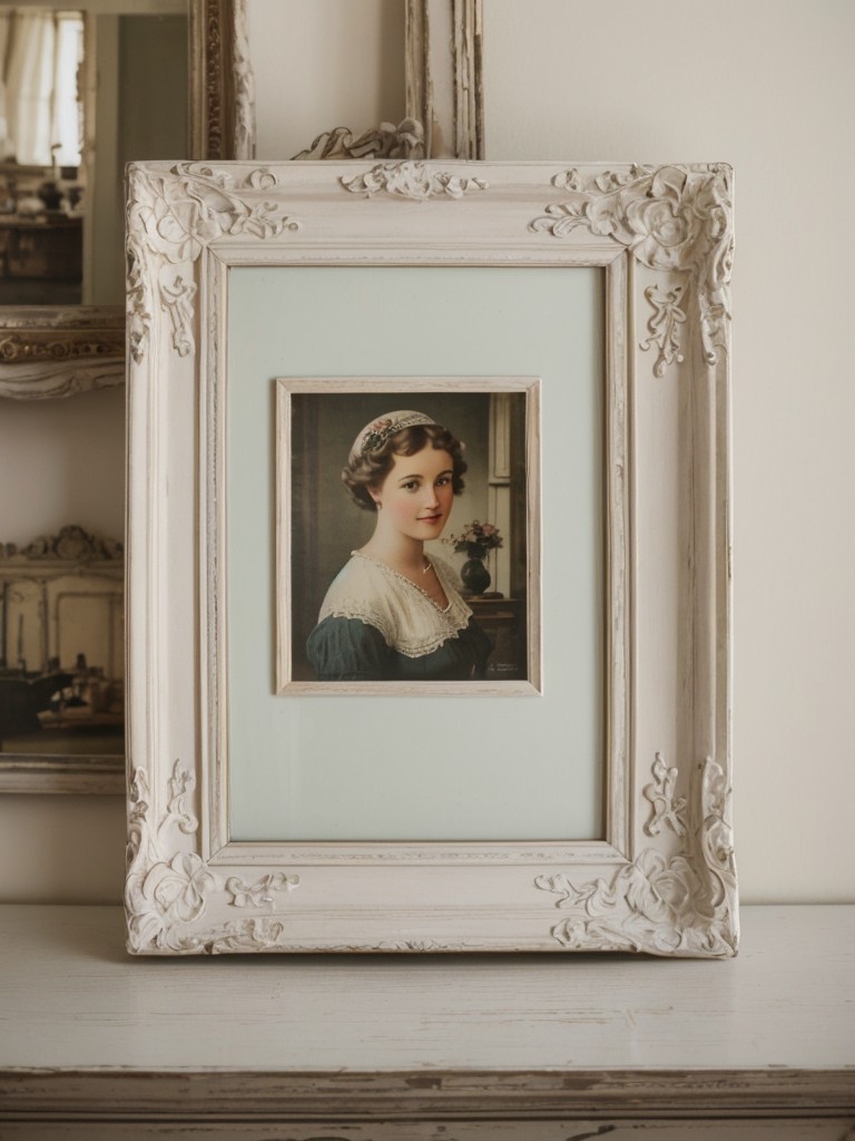 Shabby Chic White Bedroom: Vintage Decor & Ornate Frames!