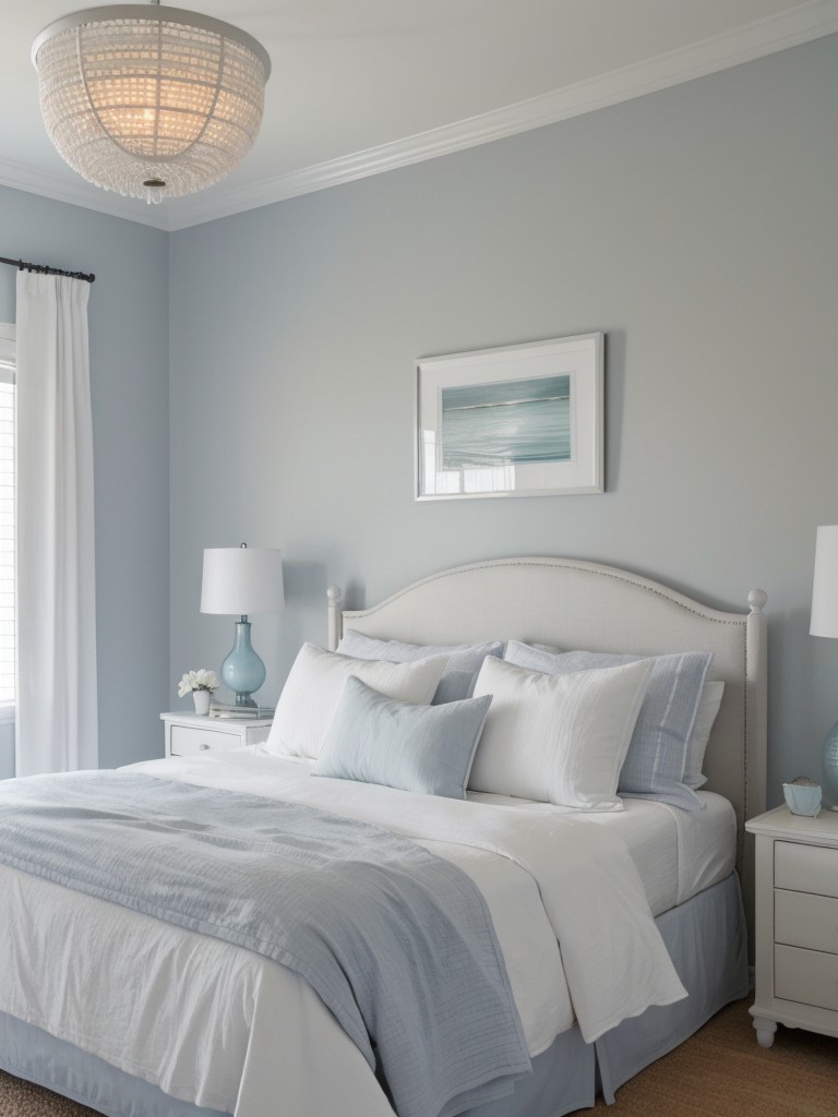 Coastal-inspired bedroom: serene white and grey vibes