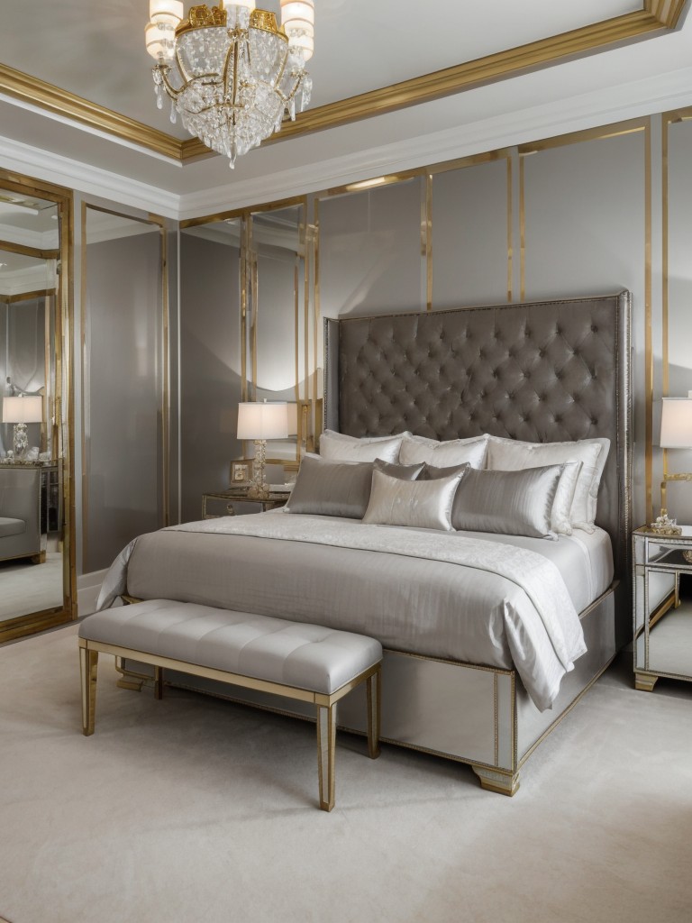 Timeless White & Grey Bedroom: Add Luxury with Metallic Accents