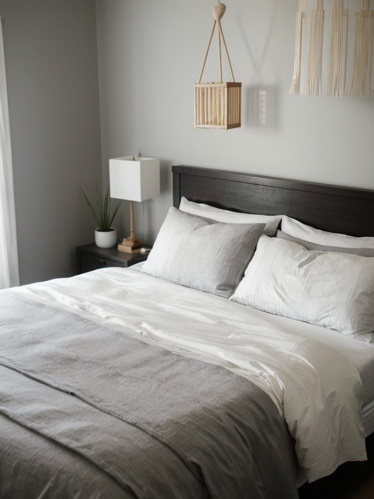 Serene Japanese-inspired bedroom ideas with white and grey hues for a timeless look