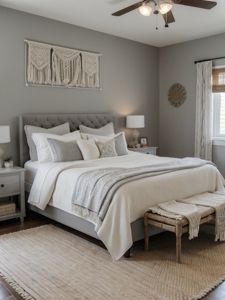 Cozy Boho Bedroom Inspiration: White and Gray Retreat