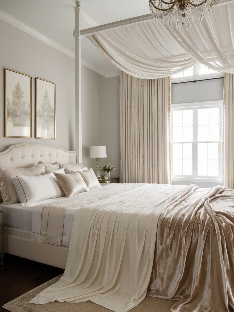 Regal White Canopy Bedroom Ideas for Luxe Apartment Living