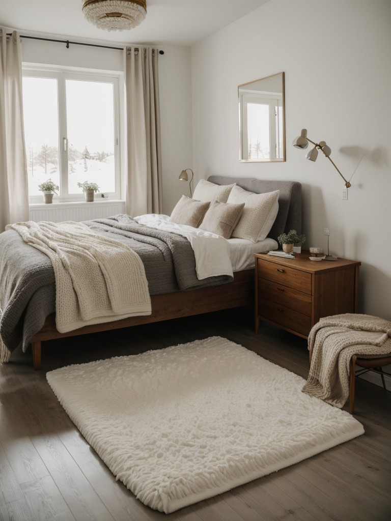 Cozy Scandinavian Vibes: Transform Your Bedroom with Sheepskin and Knit