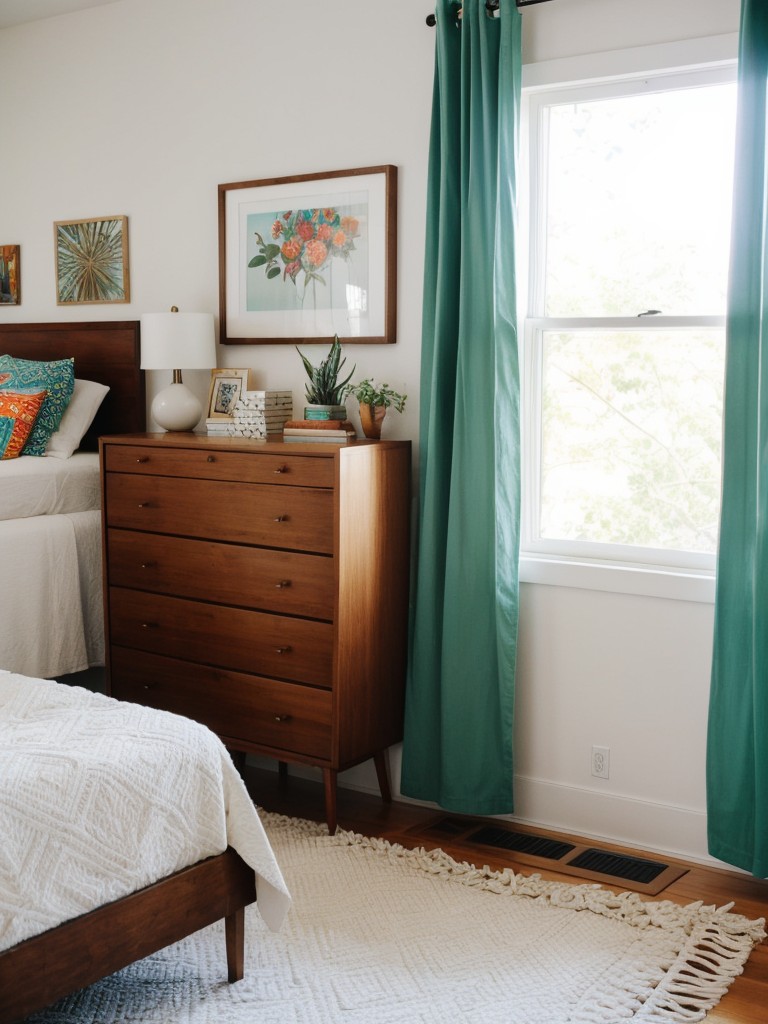 Mid-century meets boho: Vibrant decor ideas for your white bedroom!