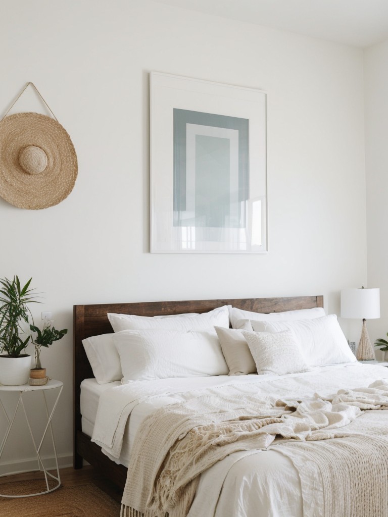 Minimalist Boho Bedroom: Sleek, White, and Eclectic