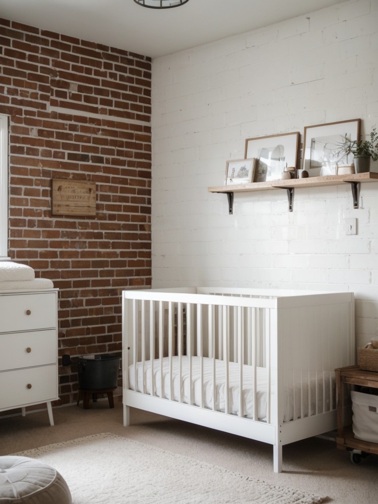 Modern Rustic Bedroom: White Brick Wall & Industrial Vibes