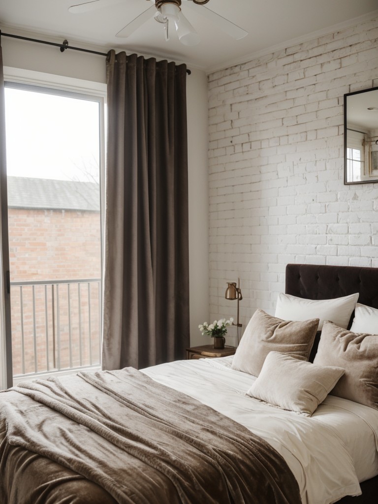 Rustic Industrial Bedroom with Luxe Velvet Touch