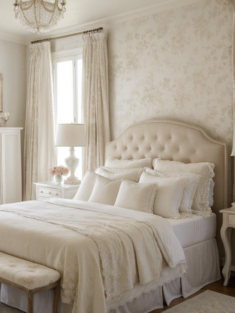 Escape to a Charming White French Country Bedroom.