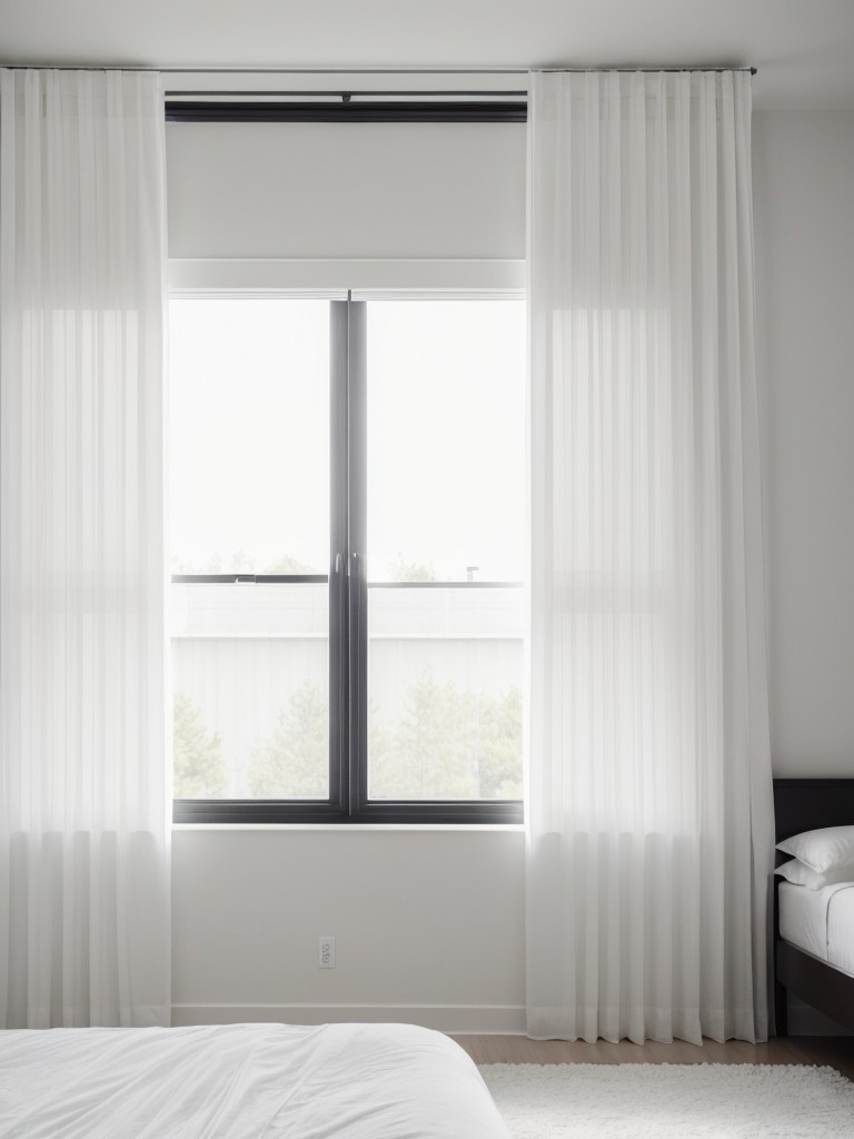 Minimalist White Bedroom with Privacy & Natural Light