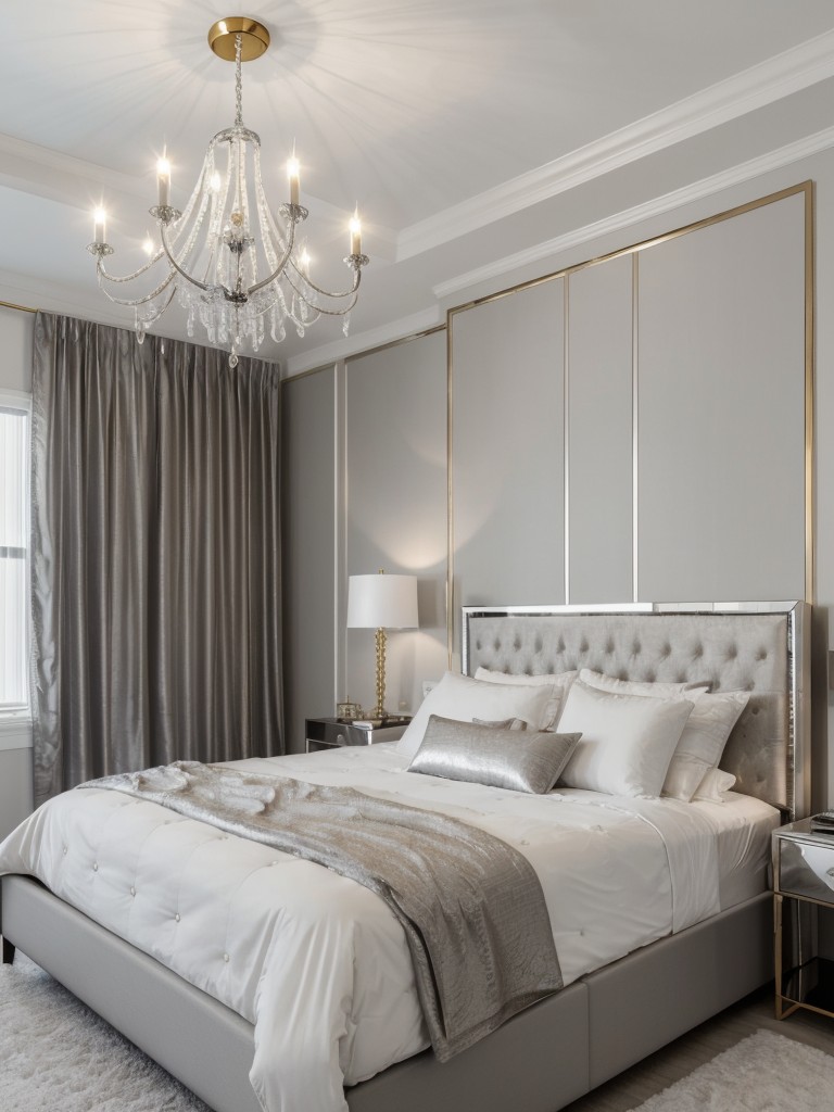 Chic White Bedroom: Elevate your space with metallic touches