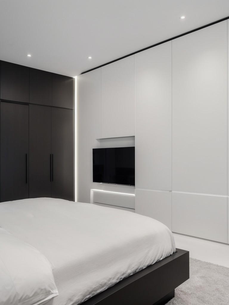 Sleek & Modern Monochromatic Bedroom with Smart Home Features!