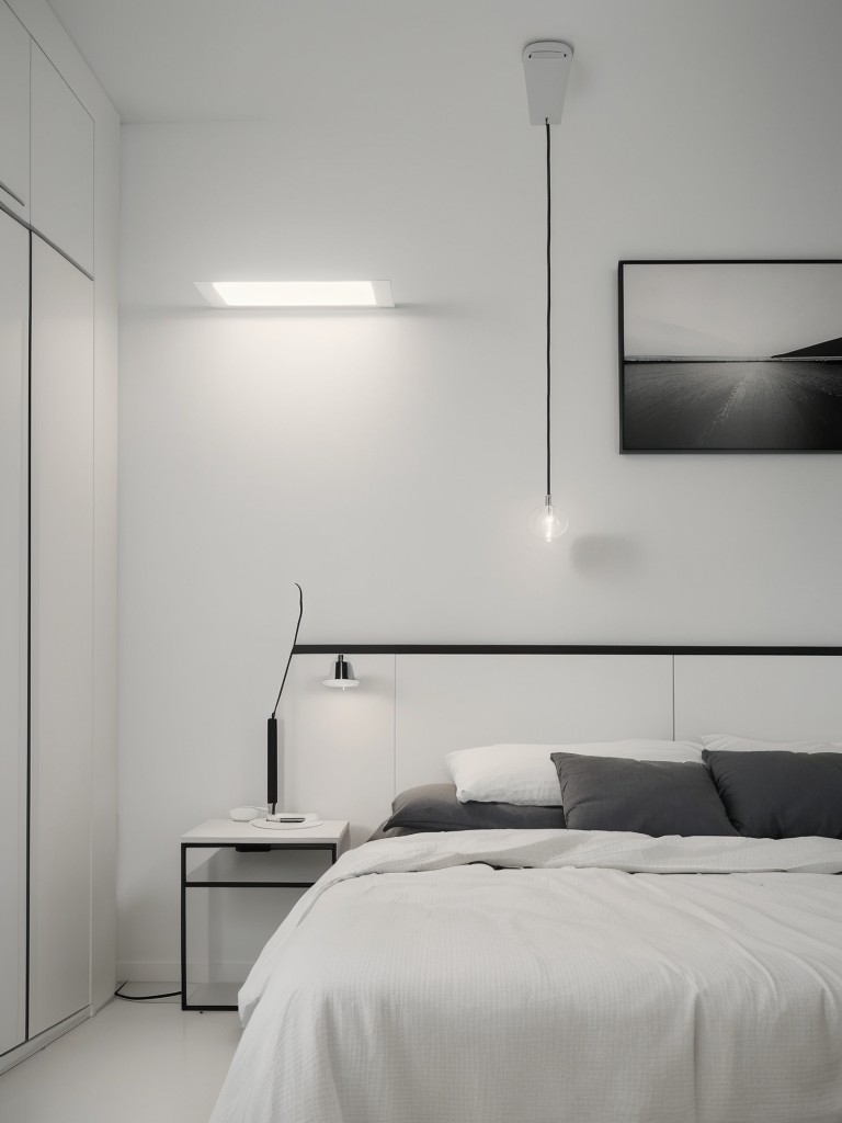 Sleek and Modern White Bedroom Decor for a Monochrome Apartment