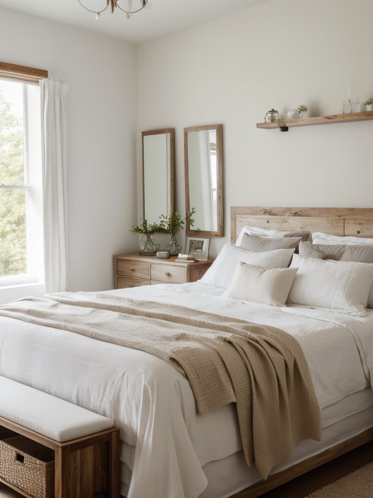 Cozy Apartment Inspiration: White & Wood Bedroom Ideas!