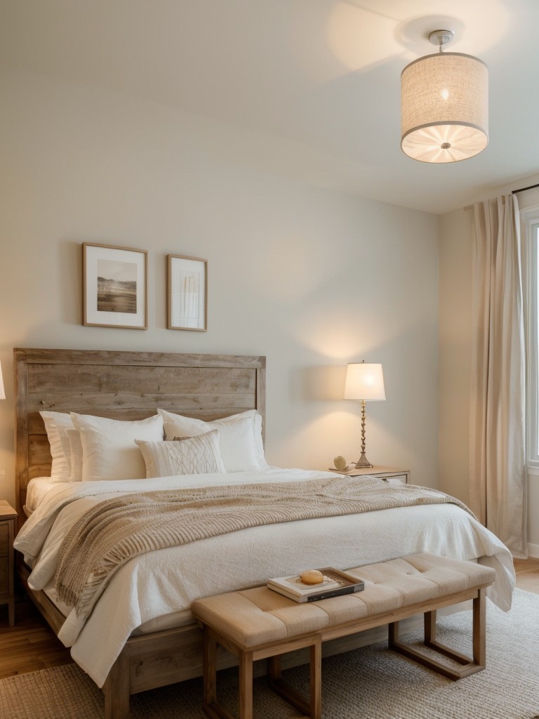 Cozy Wood and White Bedroom Vibes with Warm Lighting