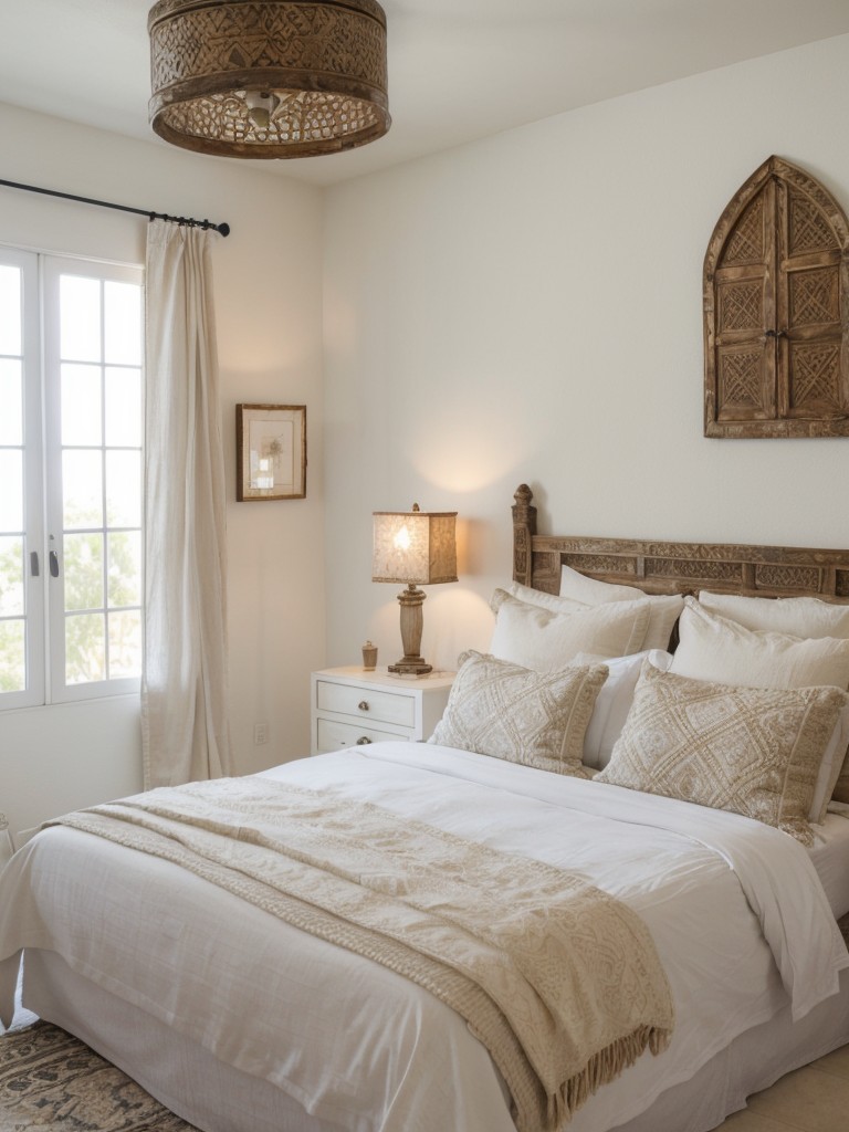 Exude Exotic Elegance: White Moroccan-inspired Bedroom Decor!