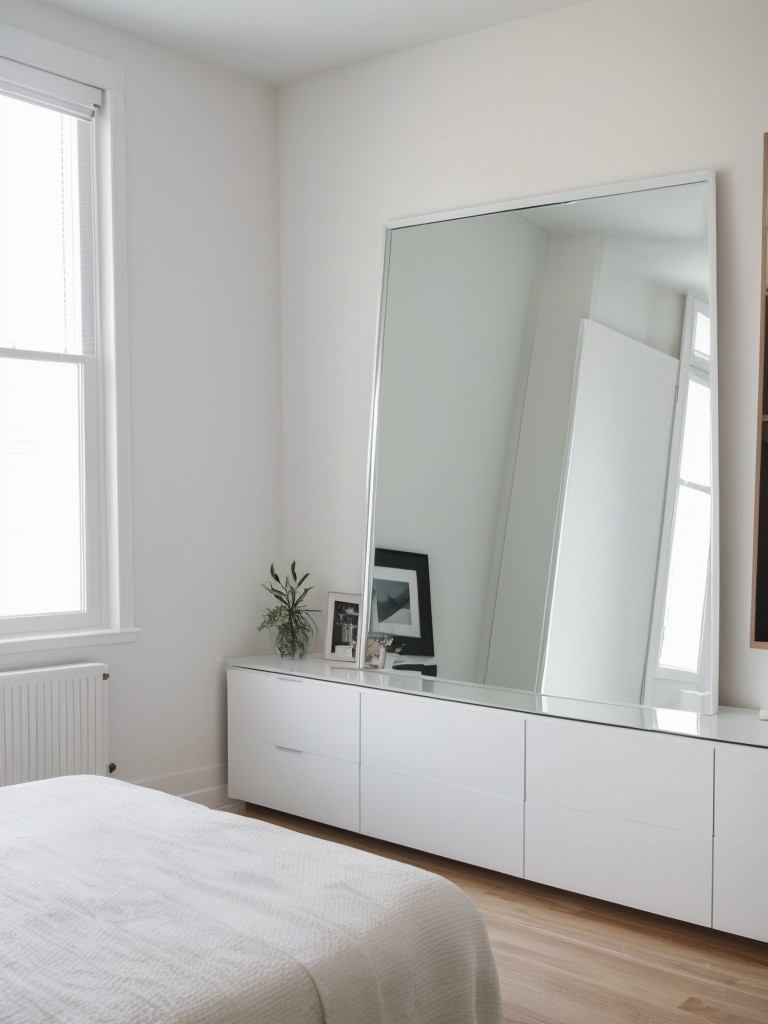 Mirror Magic: Create a Bright and Open Apartment with Contemporary White Bedroom Ideas