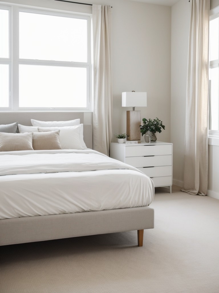 Create a Trendy and Cool Apartment Bedroom with White Contemporary Decor