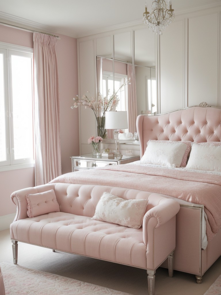 Parisian Chic: Feminine White & Pink Bedroom Inspiration