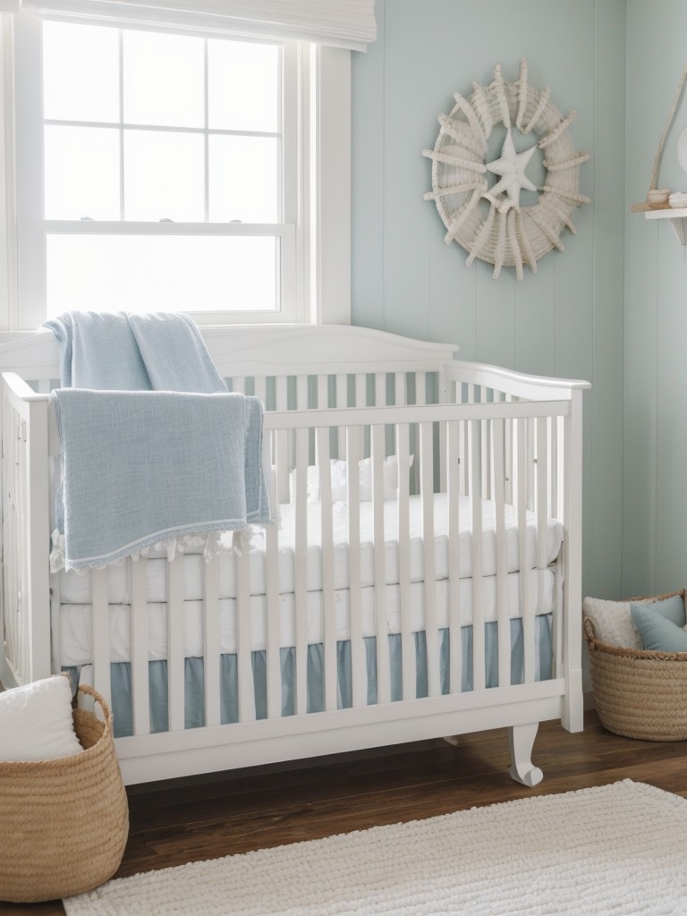 Coastal Nursery Inspiration: Serene White Decor for a Tranquil Space