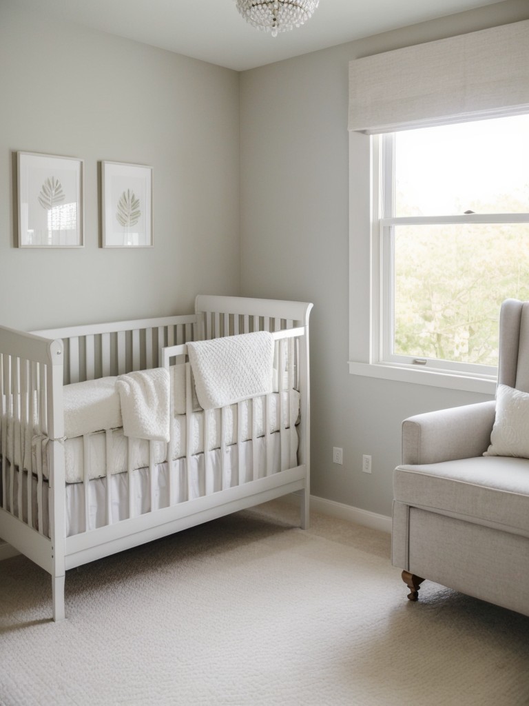 Cozy Apartment Vibes: Create a Tranquil Nursery with White Decor!