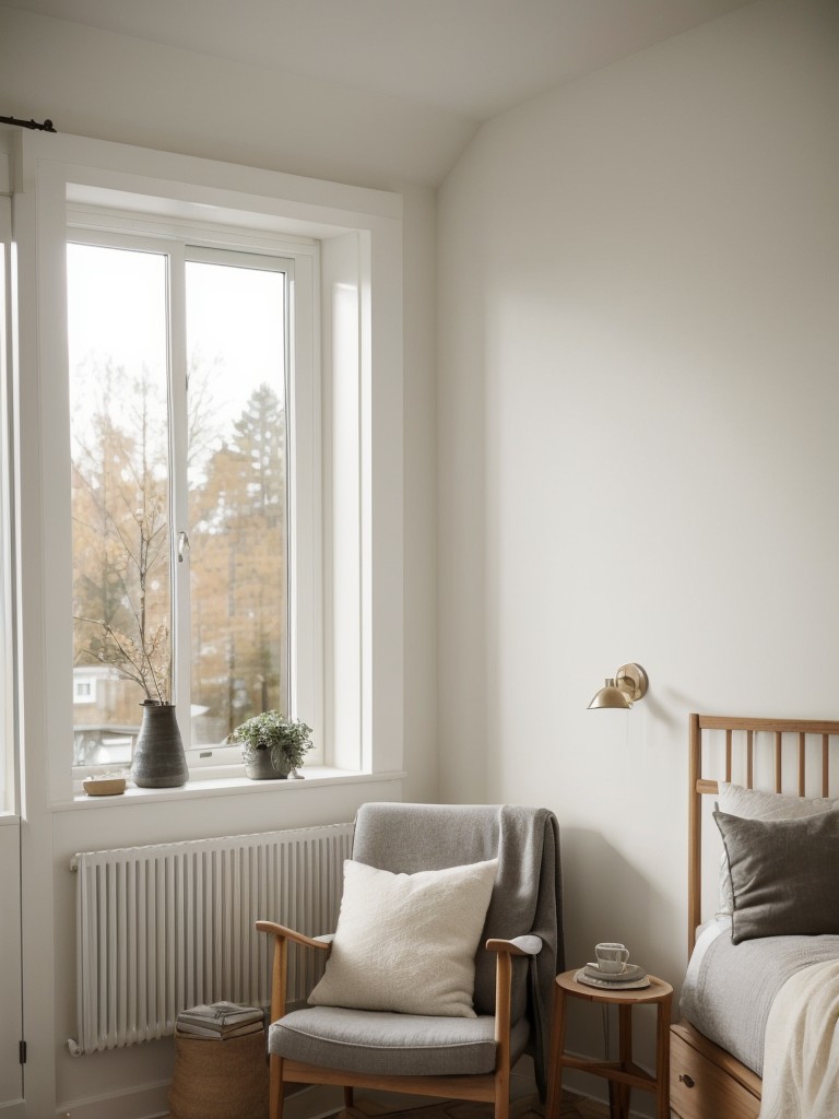 Cozy Scandinavian Apartment: Modern Retreat with Reading Nook