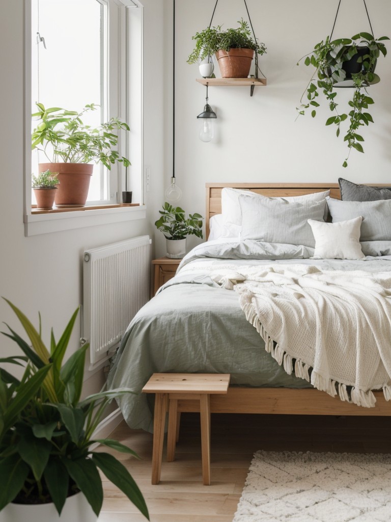 Cozy Retreat: Scandinavian Bedroom Decor with Greenery