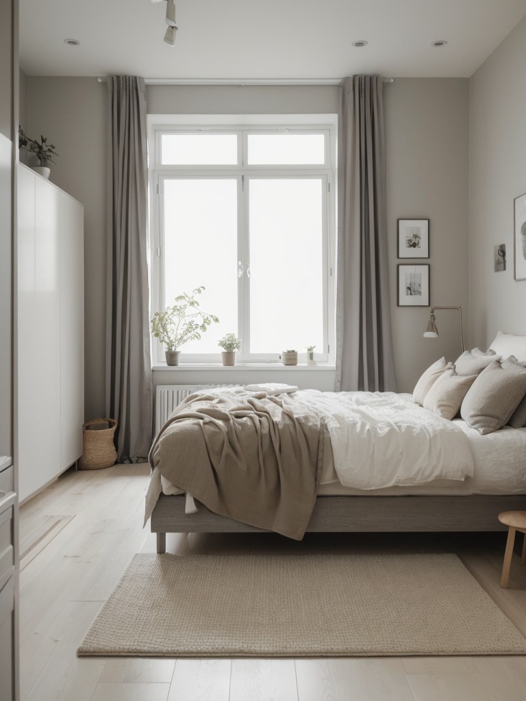 Cozy Scandinavian Bedroom: Modern Retreat with Neutral Tones