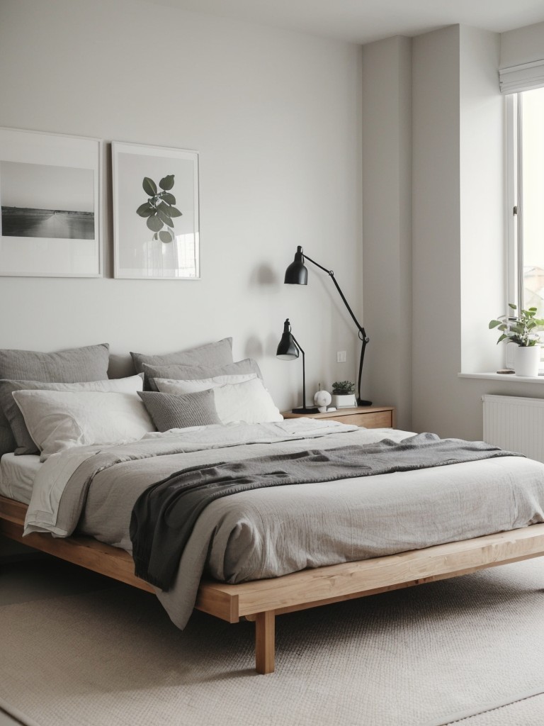 Scandinavian-inspired Gray Bedroom Decor: Cozy and Minimalistic Apartment Style