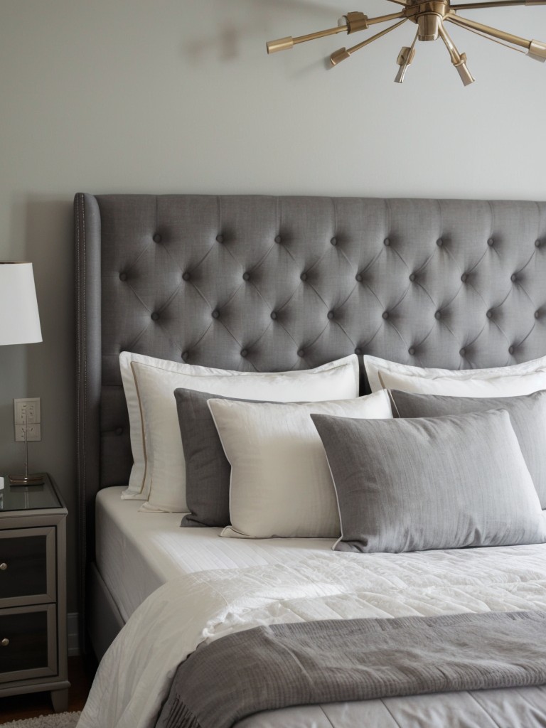 Timeless Elegance: Transform Your Bedroom with a Gray Tufted Headboard.