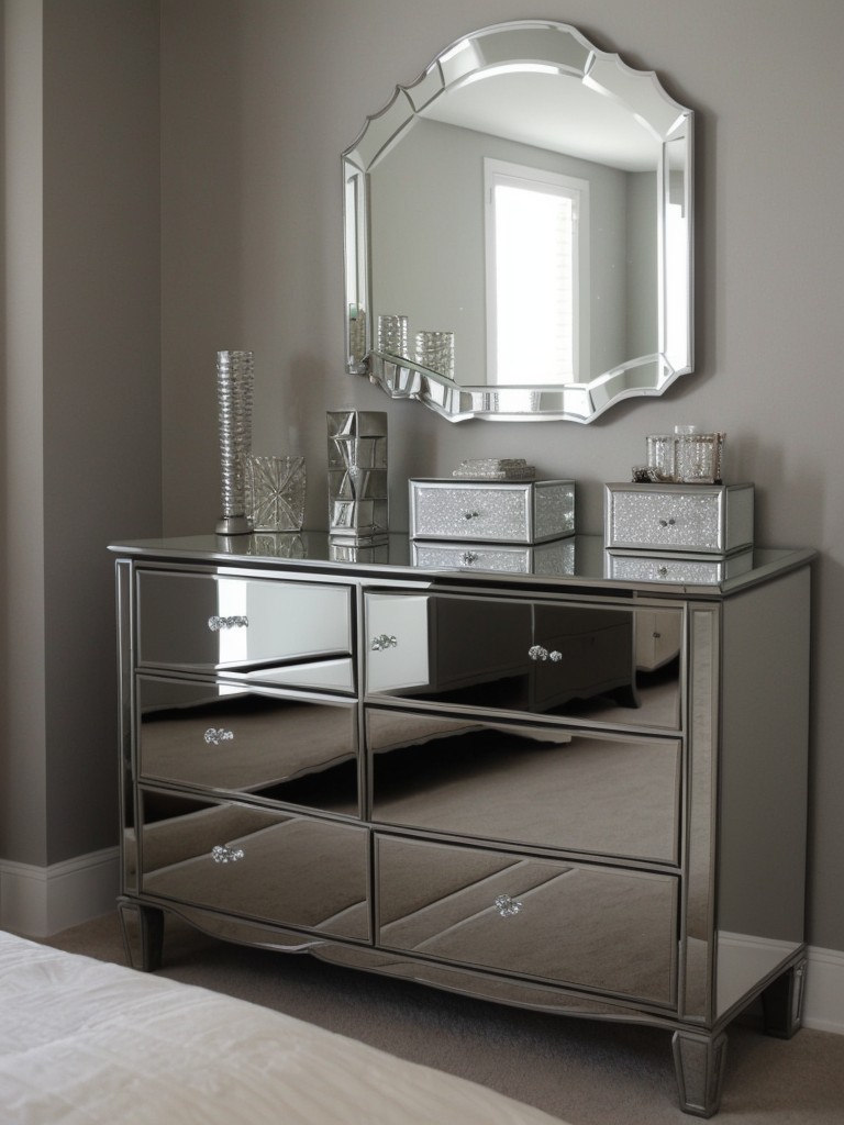 Mirrored Glamour: Transform Your Bedroom with Gray Decor