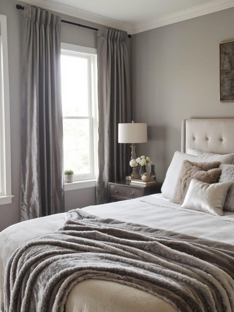 Opulent Gray Bedroom Decor: Cozy Up Your Apartment with Luxe Textiles!