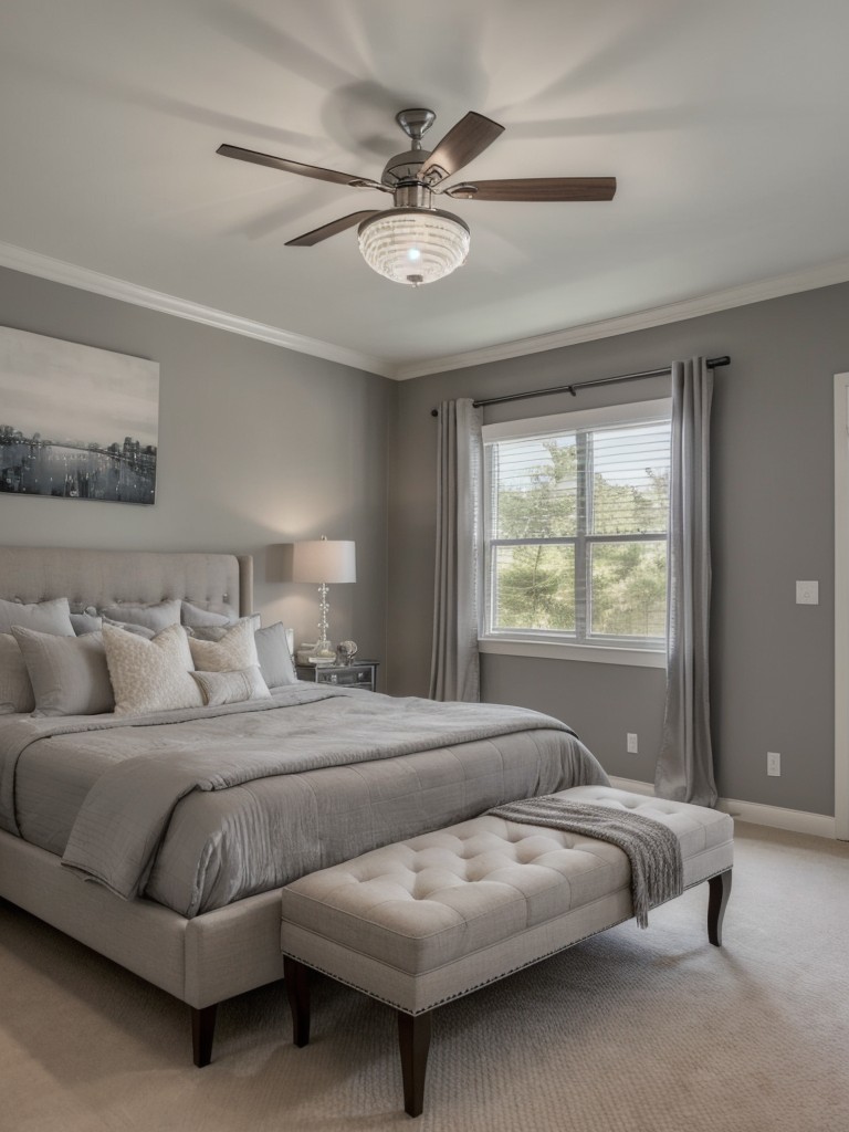 Gray Bedroom Decor: Elevate your space with statement lighting!