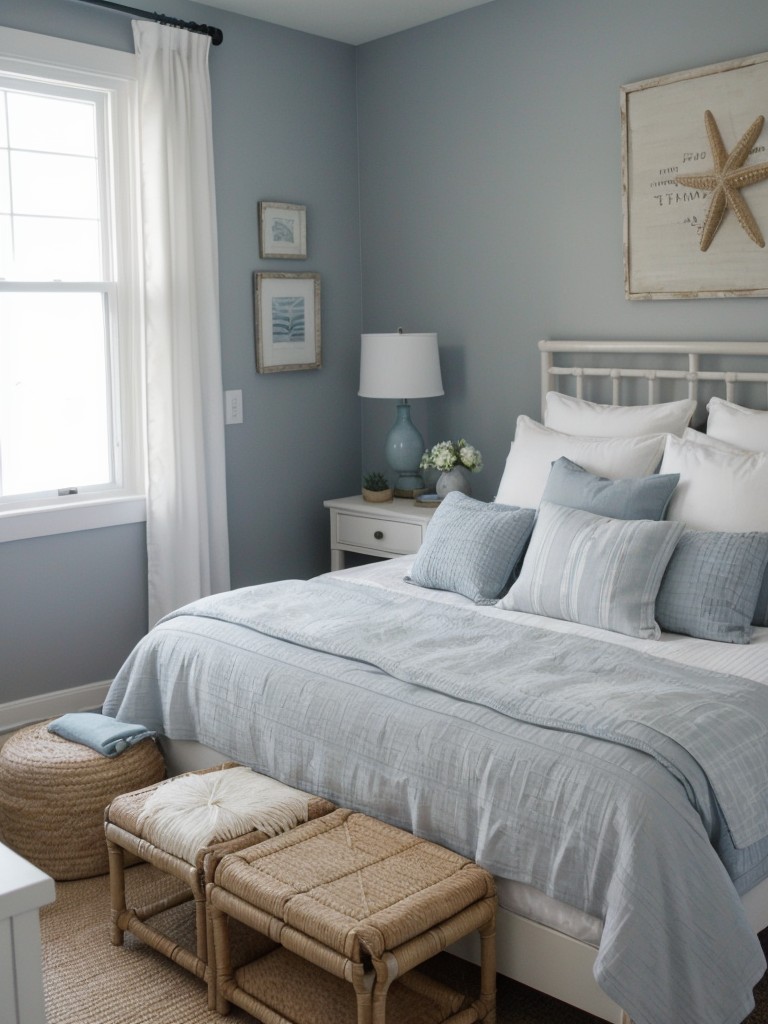 Coastal Calm: Gray Bedroom Decor Inspo.