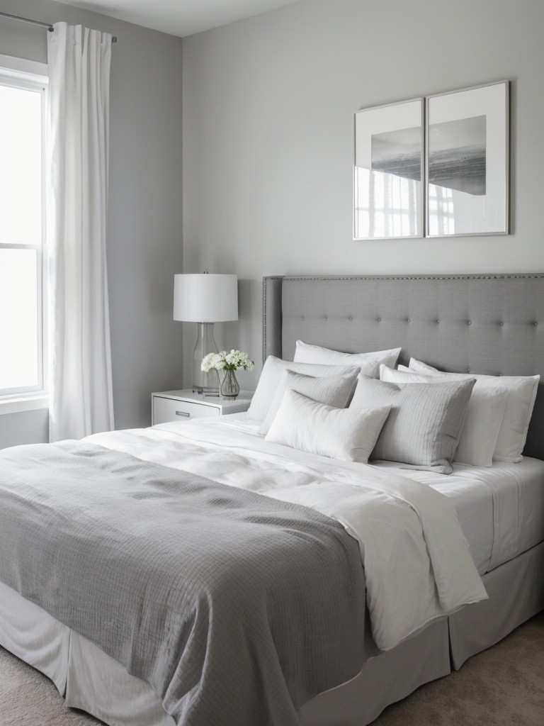 Serene Gray Bedroom: Modern and Minimalist Apartment Inspiration