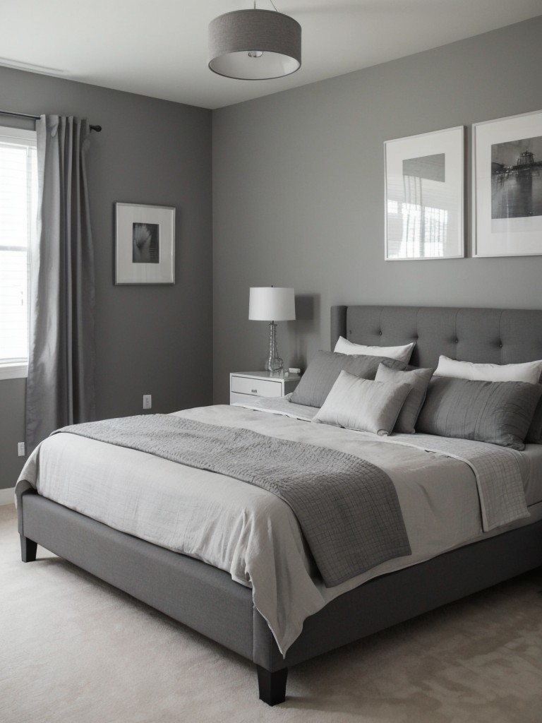 Dynamic Gray Bedroom: Modern & Minimalist Inspiration