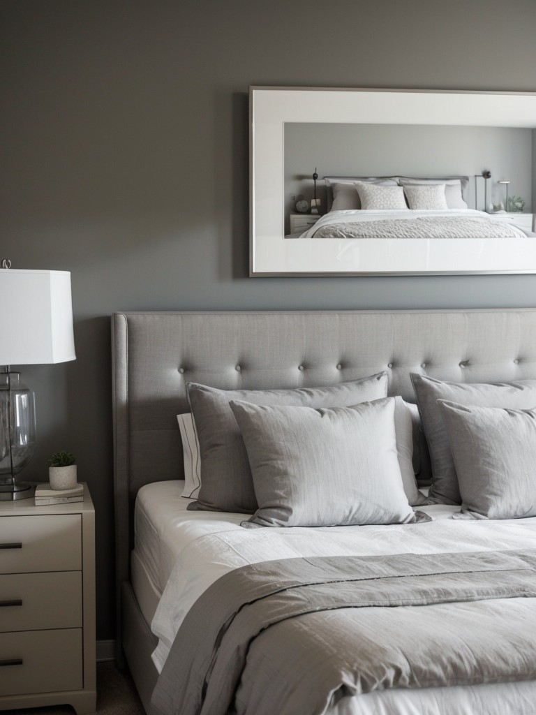 Stylish Gray Bedroom with Eye-Catching Focal Point