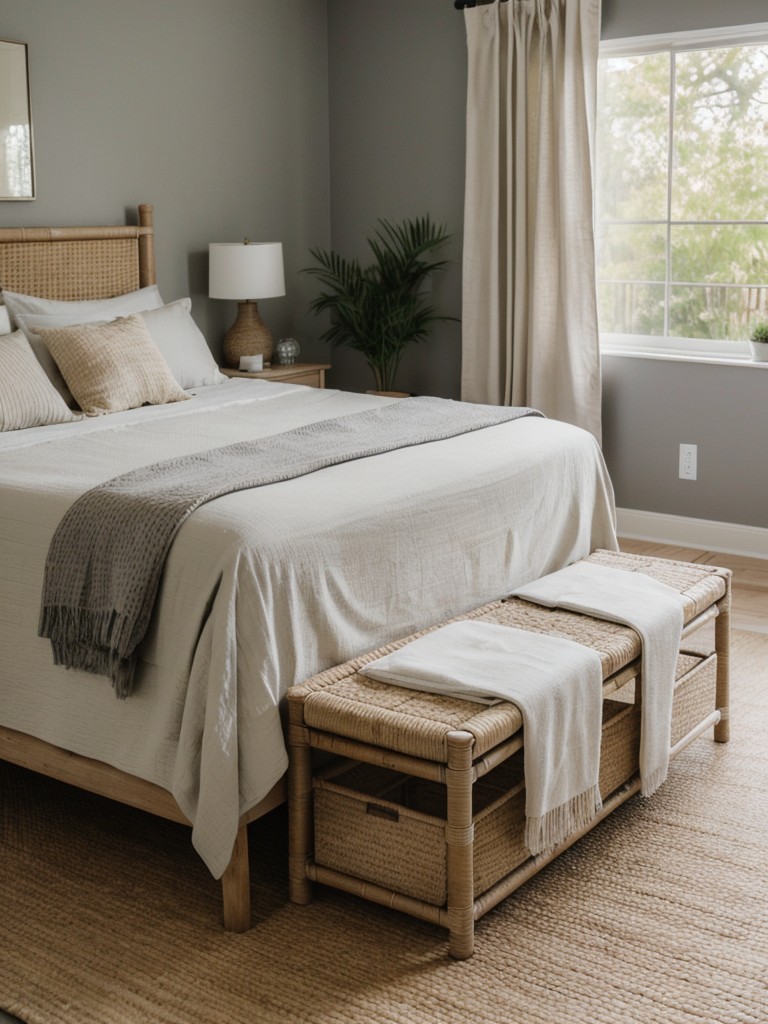 Serene Gray Bedroom Oasis: Natural Elements for Restful Nights