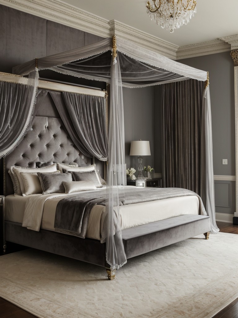 Regal Gray Retreat: Luxurious Apartment Bedroom Decor Ideas