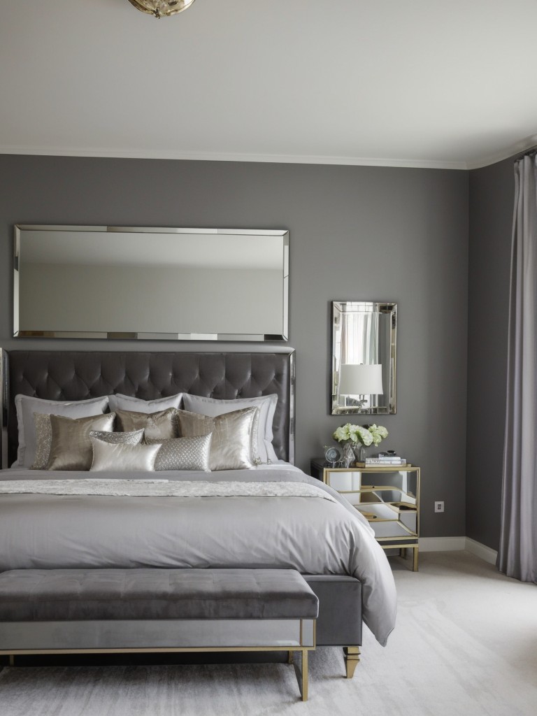 Chic Gray Bedroom: Elevate Your Space with Metallic Accents