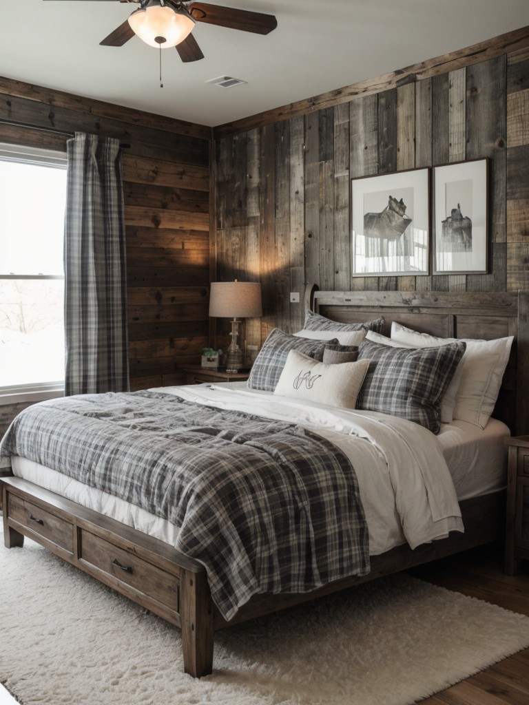 Cozy Cabin Vibes: Transform Your Bedroom with Plaid, Wood, and Fur